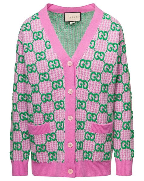 pink and green gucci cardigan|gucci cropped sweater.